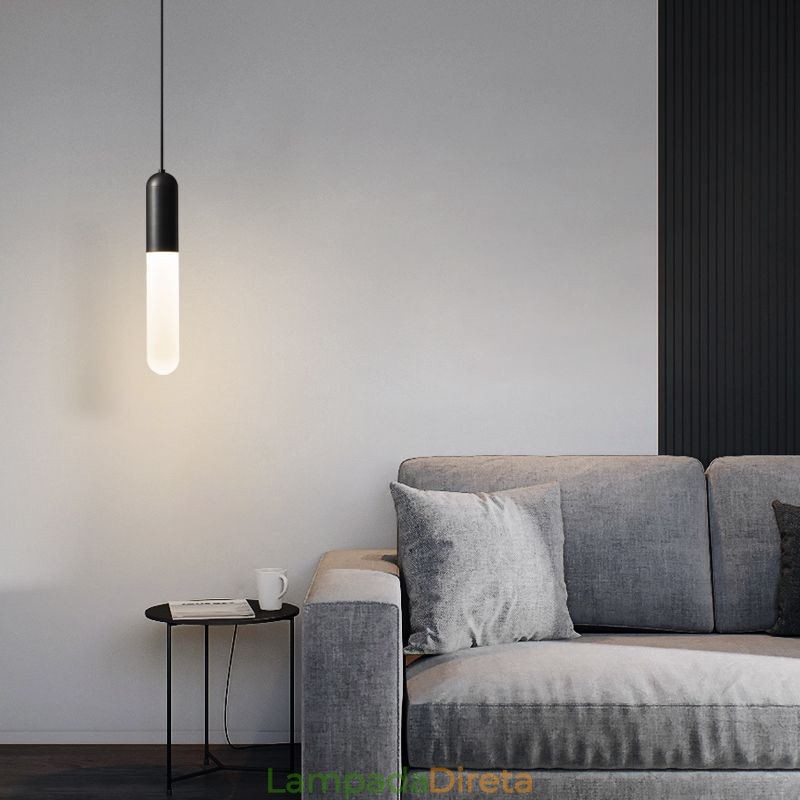 Luminária pendente fosca moderna Luminária pendente escovada