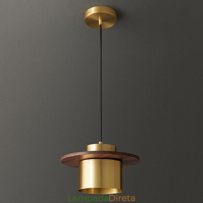 Luminária pendente moderna, uma luz, luminária pendente de latão, ilha de iluminação
