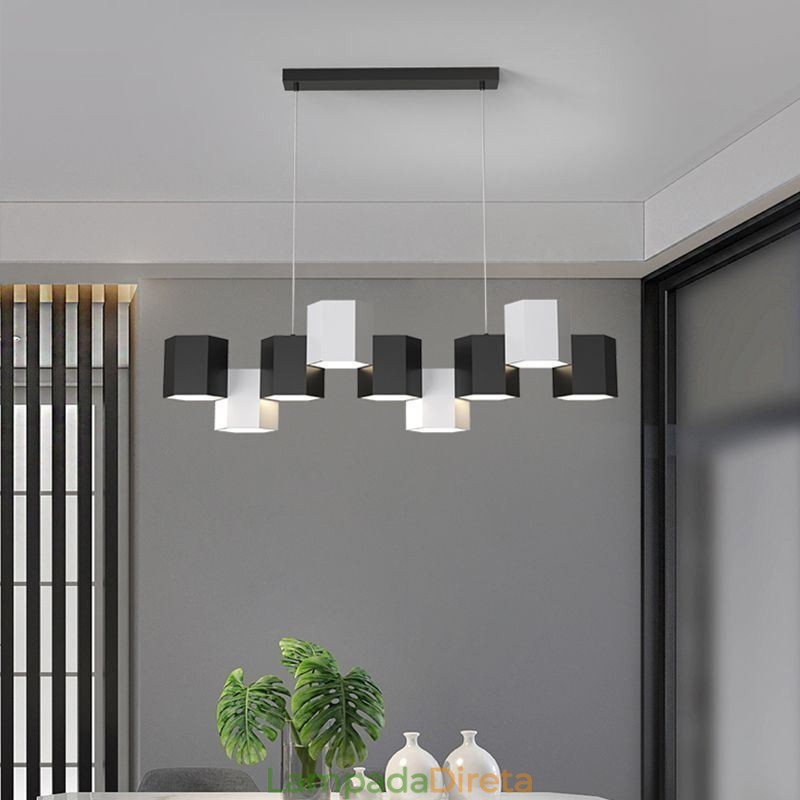 Luminária pendente hexagonal moderna, luminária criativa combinada