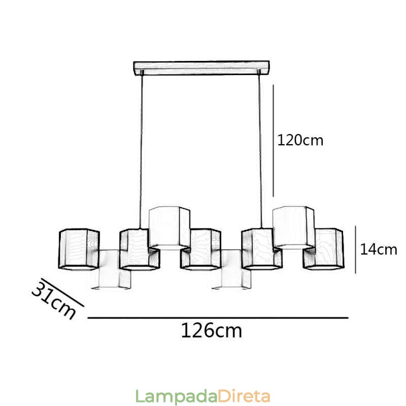 Luminária pendente hexagonal moderna, luminária criativa combinada
