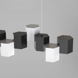 Luminária pendente hexagonal moderna, luminária criativa combinada
