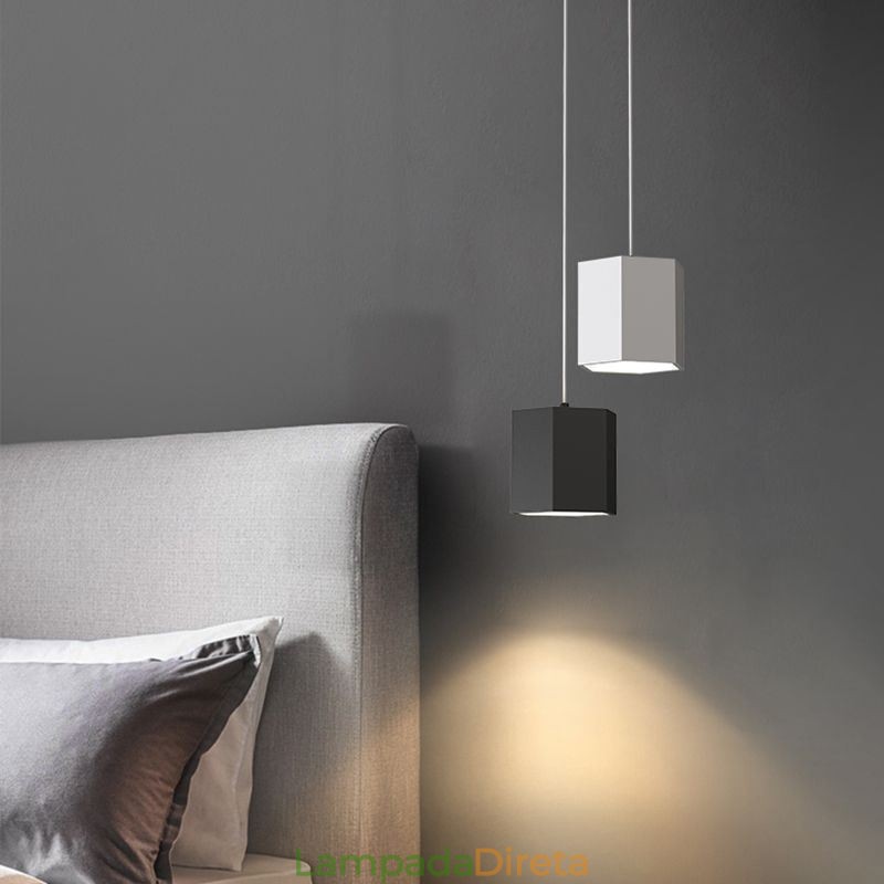Luminária pendente hexagonal moderna, luminária suspensa simples