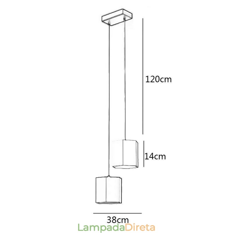 Luminária pendente hexagonal moderna, luminária suspensa simples