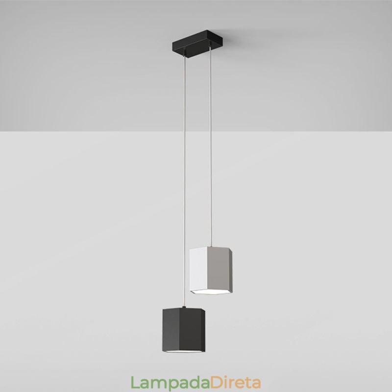 Luminária pendente hexagonal moderna, luminária suspensa simples