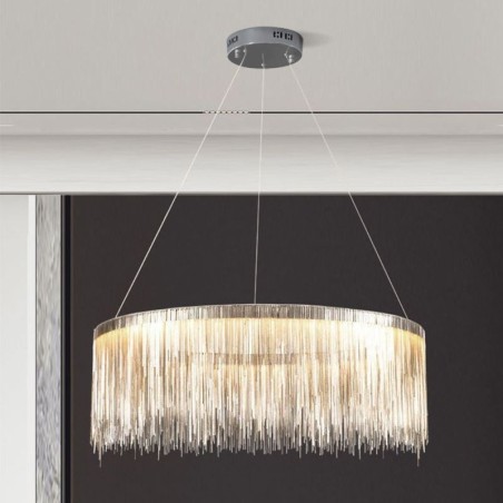 Lustre redondo com pingente de borla de luxo Lustre redondo com pingente de borla de luxo