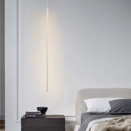 Luminária pendente nórdica de tubo longo, luminária suspensa de ilha