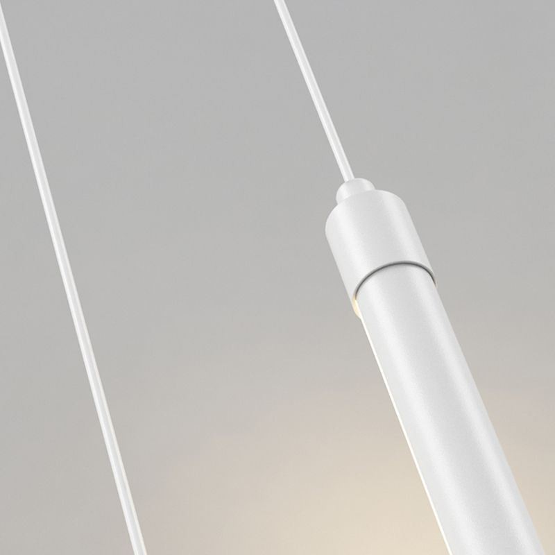 Luminária pendente nórdica de tubo longo, luminária suspensa de ilha