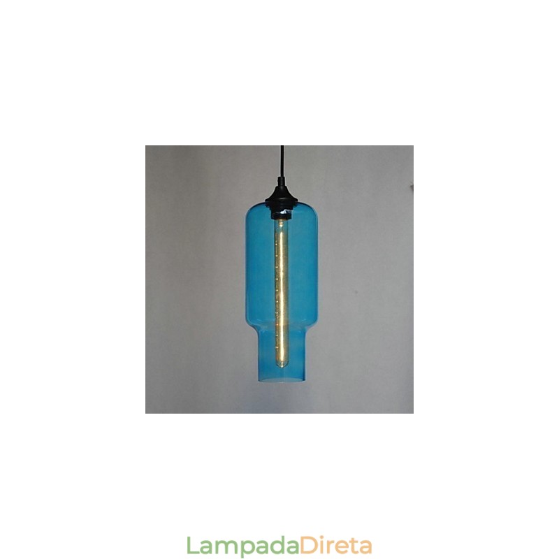Luminária pendente de vidro moderna com design de bolha marrom