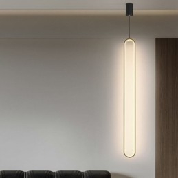 Luminária pendente moderna, minimalista, oval, pendente