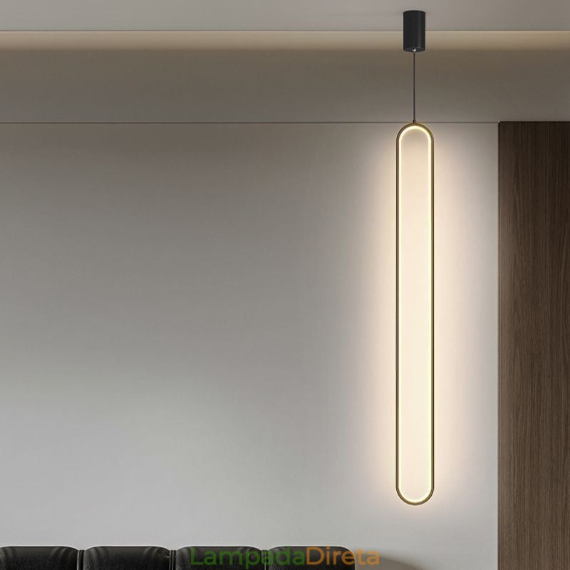 Luminária pendente moderna, minimalista, oval, pendente