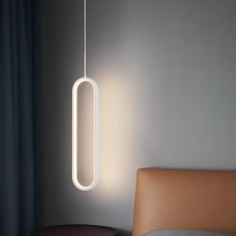 Luminária pendente moderna, minimalista, oval, pendente