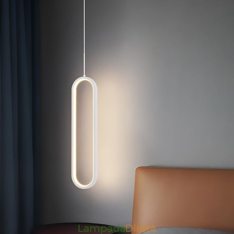 Luminária pendente moderna, minimalista, oval, pendente