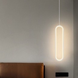 Luminária pendente moderna, minimalista, oval, pendente