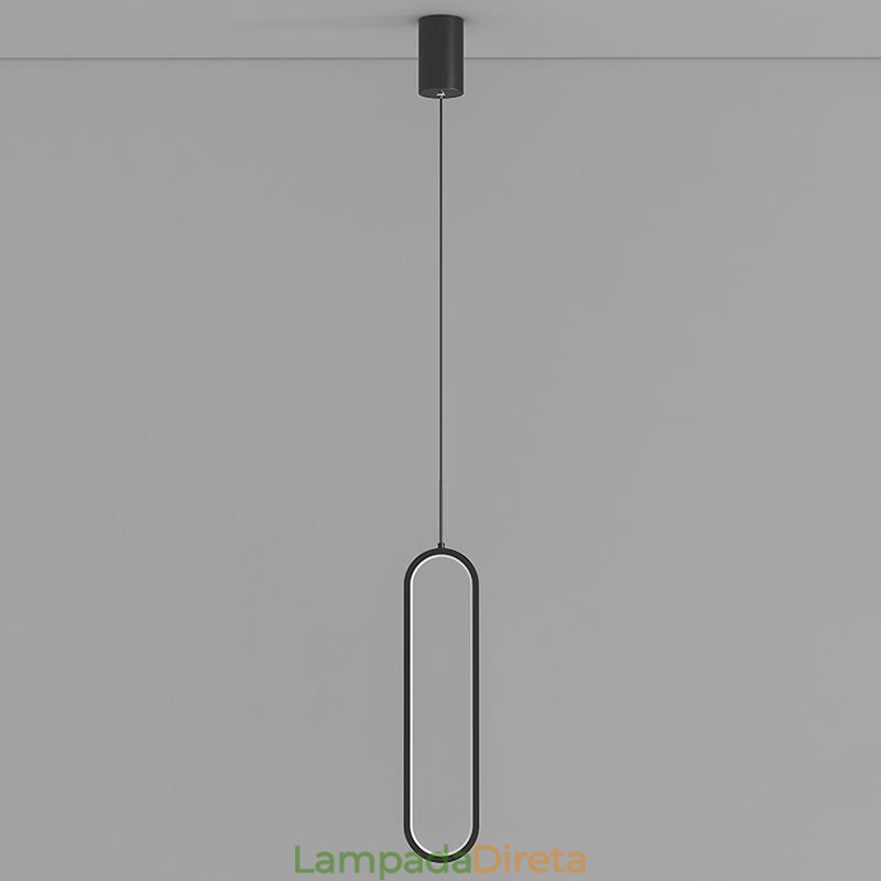Luminária pendente moderna, minimalista, oval, pendente