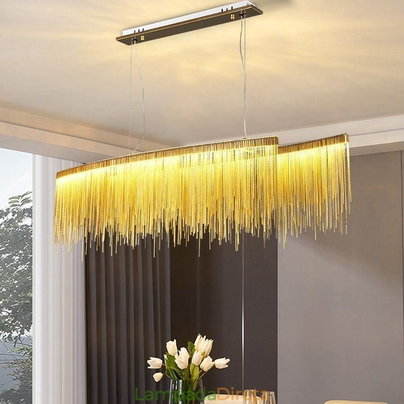Luminária pendente moderna criativa com borla para café
