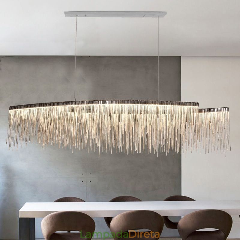 Luminária pendente moderna criativa com borla para café