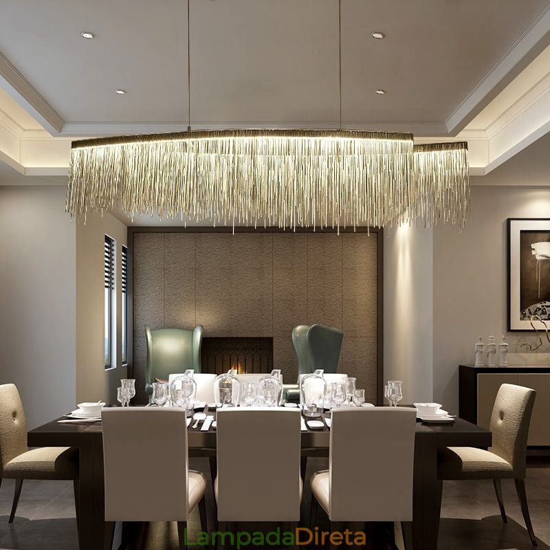 Luminária pendente moderna criativa com borla para café