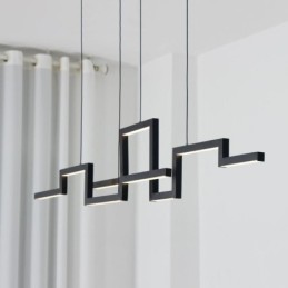 Lustre moderno de acrílico preto com pingente de luz
