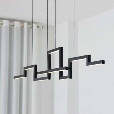 Lustre moderno de acrílico preto com pingente de luz Lustre moderno de acrílico preto com pingente de luz