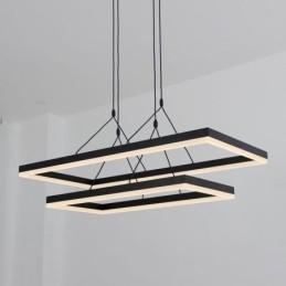 Lustre moderno com pingente de moldura em acrílico preto