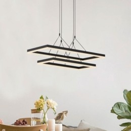 Lustre moderno com pingente de moldura em acrílico preto