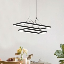 Lustre moderno com pingente de moldura em acrílico preto