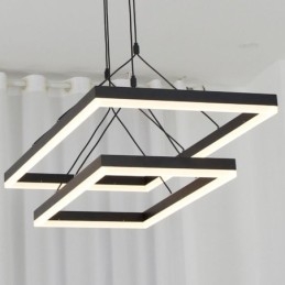 Lustre moderno com pingente de moldura em acrílico preto