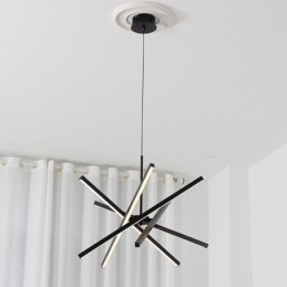 Luminária pendente moderna com faixa preta regulável