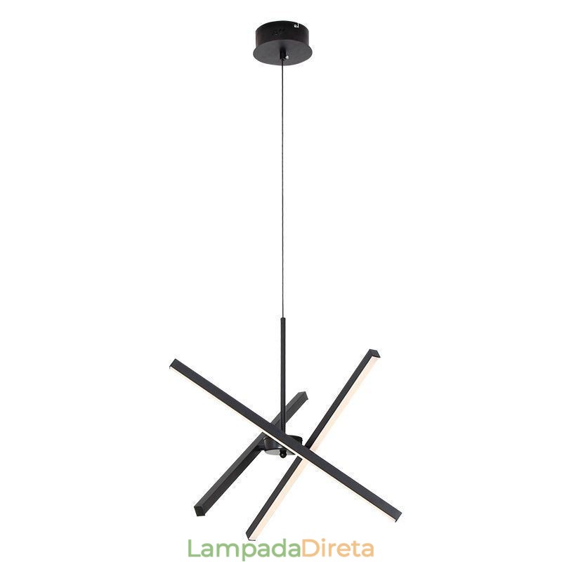 Luminária pendente moderna com faixa preta regulável