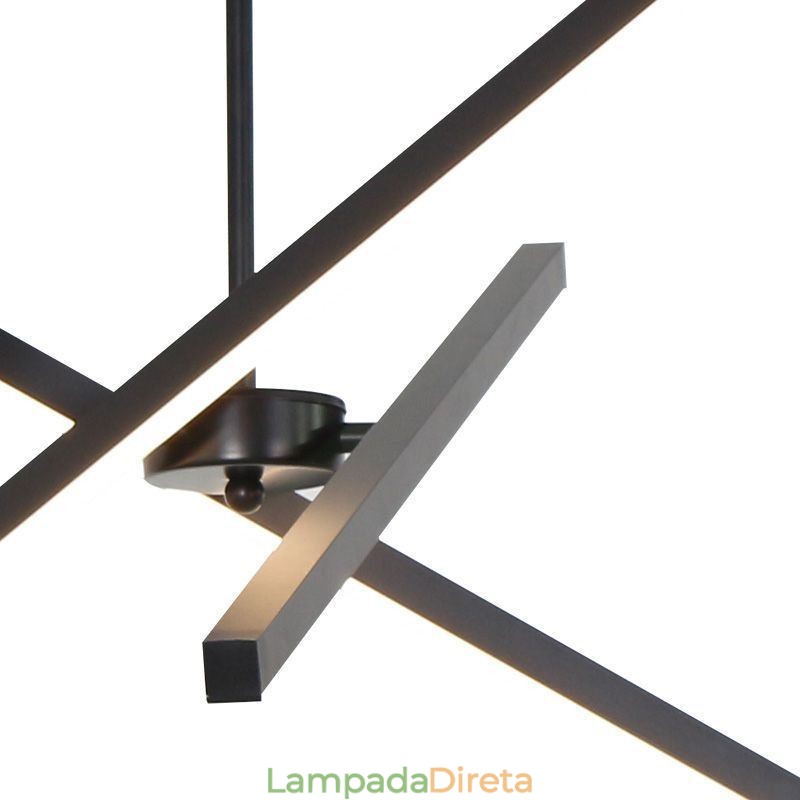 Luminária pendente moderna com faixa preta regulável