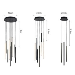 Lustre moderno com pingente de tira longa e luz duplex edifício