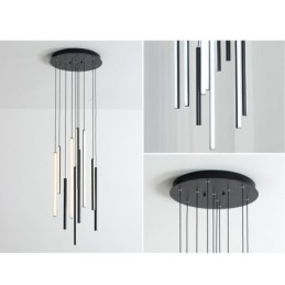 Lustre moderno com pingente de tira longa e luz duplex edifício