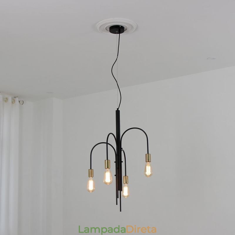 Lustre de ferro moderno, luminária pendente de ferro simples