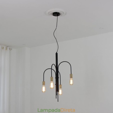 Lustre de ferro moderno, luminária pendente de ferro simples