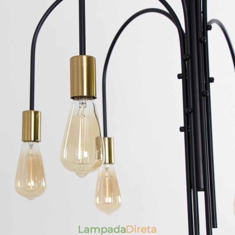 Lustre de ferro moderno, luminária pendente de ferro simples