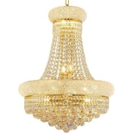 Lustre em forma de coroa, luxuoso pingente de cristal