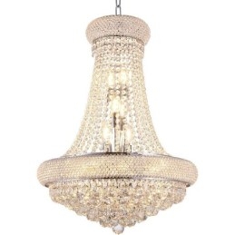 Lustre em forma de coroa, luxuoso pingente de cristal