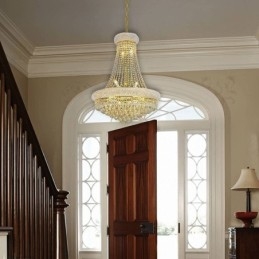 Lustre em forma de coroa, luxuoso pingente de cristal