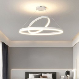 Luminária pendente moderna em forma de círculo com anéis em acrílico