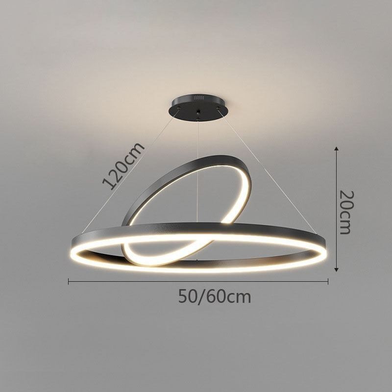Luminária pendente moderna em forma de círculo com anéis em acrílico