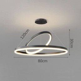 Luminária pendente moderna em forma de círculo com anéis em acrílico