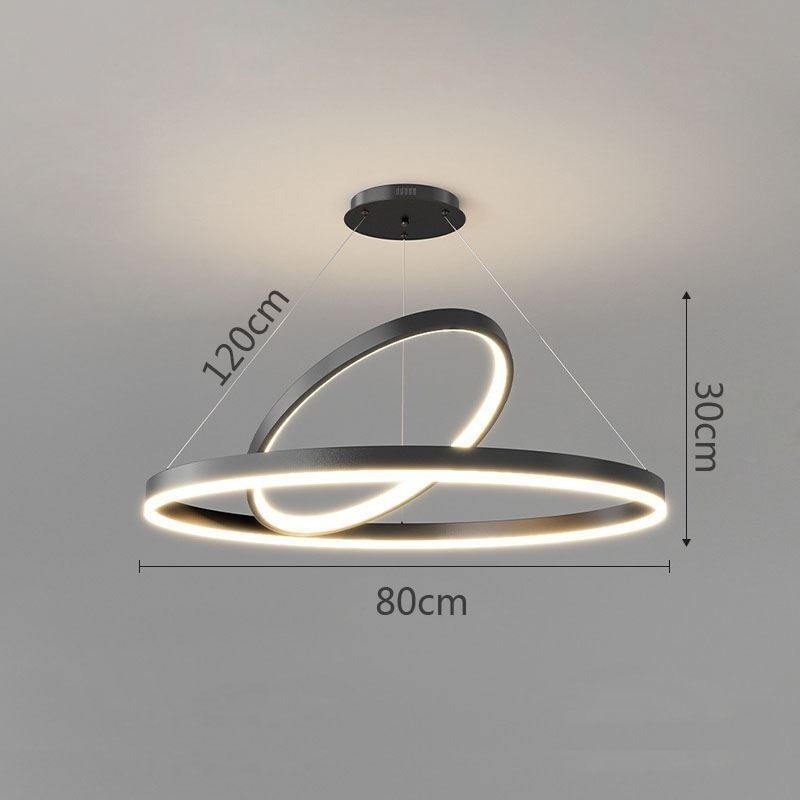 Luminária pendente moderna em forma de círculo com anéis em acrílico