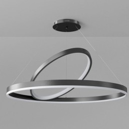 Luminária pendente moderna em forma de círculo com anéis em acrílico