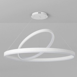 Luminária pendente moderna em forma de círculo com anéis em acrílico