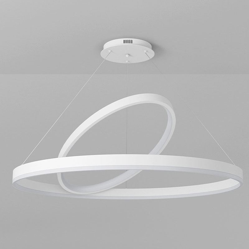 Luminária pendente moderna em forma de círculo com anéis em acrílico