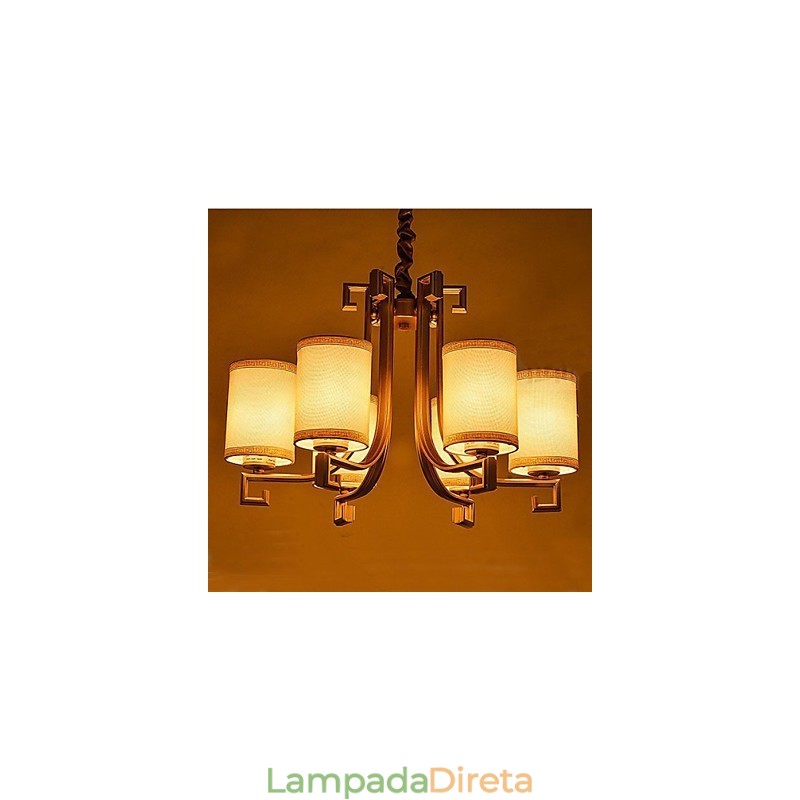 Lustre de estilo chinês Ferro Cobre Imitação Lâmpadas de Ar