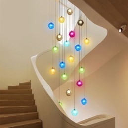 Lustre moderno de cristal com pingente de bola de cristal colorido (estilo colorido, entre em contato conosco)