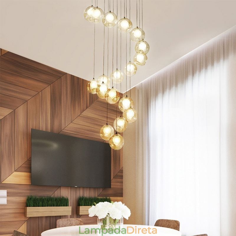 Lustre moderno de cristal com pingente de bola de cristal colorido (estilo colorido, entre em contato conosco)