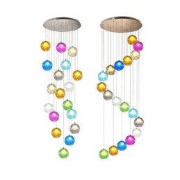 Lustre moderno de cristal com pingente de bola de cristal colorido (estilo colorido, entre em contato conosco)