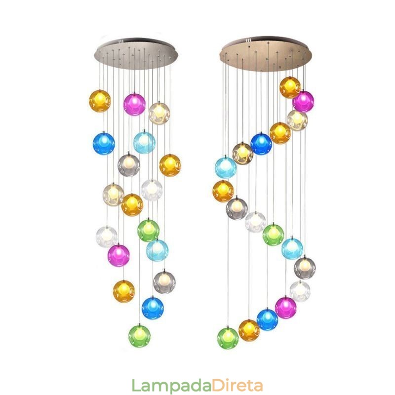 Lustre moderno de cristal com pingente de bola de cristal colorido (estilo colorido, entre em contato conosco)